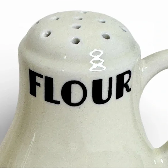 Vintage Hall China Morning Glory Sugar Flour Shakers Set Handles Floral Kitchen - Picture 3 of 8